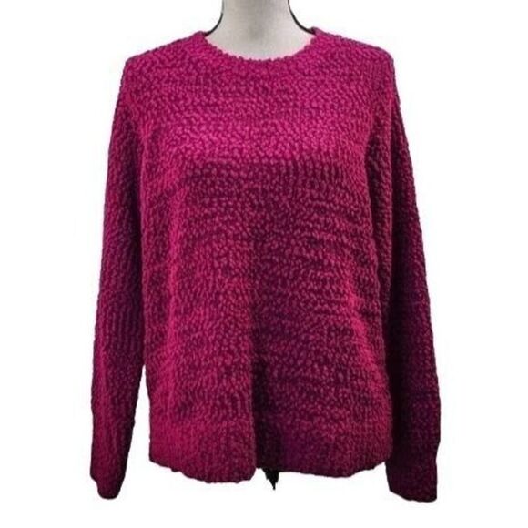 Style & Co Teddy Boucle Chenille Sweater Violet Orchid PP - Picture 2 of 4